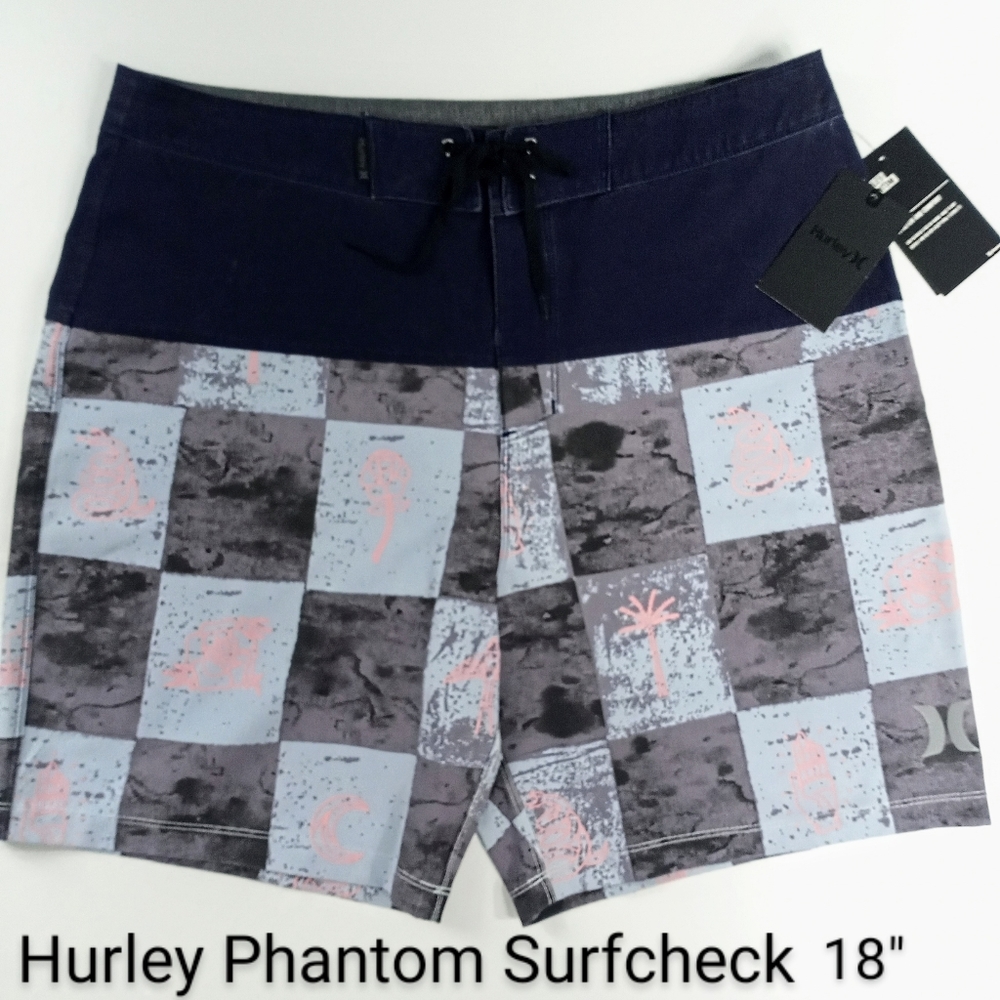 Hurley Surfcheck Phantom Boardshorts 18" Aqua 32